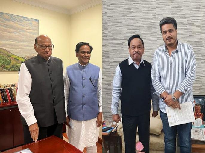 Rohit Pawar Meet Narayan Rane: Sharad Pawar met Raosaheb Danve for Pune Nashik Highspeed train, karjat Jamkhed work | Rohit Pawar Meet Narayan Rane: दिल्लीत चाललेय काय? रोहित पवार नारायण राणेंना; शरद पवार दानवेंना भेटले Rohit Pawar Meet Narayan Rane: Sharad Pawar met Raosaheb Danve for Pune Nashik Highspeed train, karjat Jamkhed work | Rohit Pawar Meet Narayan Rane: दिल्लीत चाललेय काय? रोहित पवार नारायण राणेंना; शरद पवार दानवेंना भेटले