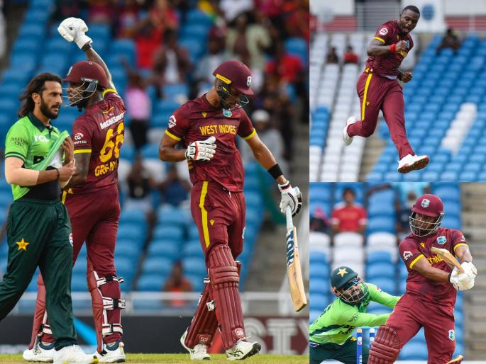 West Indies Make History With 202 Run Thrashing Of Pakistan In Third ODI Jayden Seales Six Wicket Haul After Shai Hope Century | WI vs PAK : कॅरेबियन बेटावर पाकचा करेक्ट कार्यक्रम! ५० वर्षांच्या इतिहासात पहिल्यांदाच असं घडलं