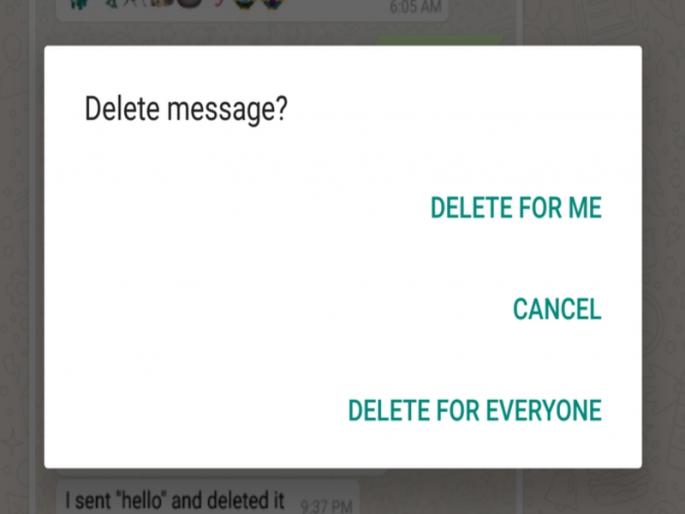 WhatsApp: now you can delete messages on whatsapp after one hour | WhatsApp : आता एका तासानंतरही डिलीट करता येणार मेसेज WhatsApp: now you can delete messages on whatsapp after one hour | WhatsApp : आता एका तासानंतरही डिलीट करता येणार मेसेज