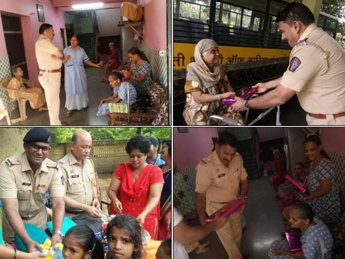 Police arrest humanity; Celebrating Diwali with needy, destitute | पोलिसांनी जपली माणुसकी; गरजू, निराधारांसोबत केली दिवाळी साजरी Police arrest humanity; Celebrating Diwali with needy, destitute | पोलिसांनी जपली माणुसकी; गरजू, निराधारांसोबत केली दिवाळी साजरी