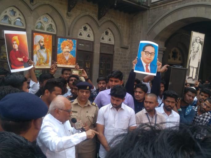 Former Justice B. G. Kolhas Patil reached to Fergusson; students proclaiming | माजी न्यायमूर्ती बी. जी. कोळसे पाटील यांचे फर्ग्युसनच्या आवारातच भाषण Former Justice B. G. Kolhas Patil reached to Fergusson; students proclaiming | माजी न्यायमूर्ती बी. जी. कोळसे पाटील यांचे फर्ग्युसनच्या आवारातच भाषण