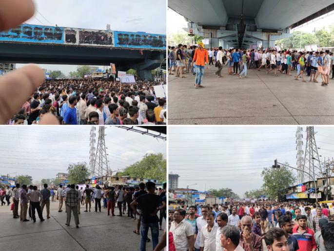 Agitation at Sion - panvel express highway; Vehicles vandalized, police beaten by protesters | सायन - पनवेल महामार्गावर ठिय्या आंदोलन; वाहनांची तोडफोड, पोलिसांना मारहाण Agitation at Sion - panvel express highway; Vehicles vandalized, police beaten by protesters | सायन - पनवेल महामार्गावर ठिय्या आंदोलन; वाहनांची तोडफोड, पोलिसांना मारहाण