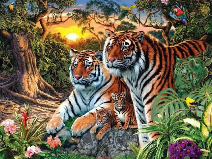 Picture gone viral how many tigers can you see in this viral photo myb | या फोटोतील वाघांची संख्या किती? बीग बींनी शोधले 'इतके' वाघ... Picture gone viral how many tigers can you see in this viral photo myb | या फोटोतील वाघांची संख्या किती? बीग बींनी शोधले 'इतके' वाघ...
