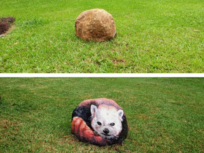 Attractive pictures animals have been drawn on the stones in the three parks at Dahisar | भारीच! पालिकेच्या उद्यानांचे आकर्षण ठरतायेत 'पाषाण चित्रे' Attractive pictures animals have been drawn on the stones in the three parks at Dahisar | भारीच! पालिकेच्या उद्यानांचे आकर्षण ठरतायेत 'पाषाण चित्रे'