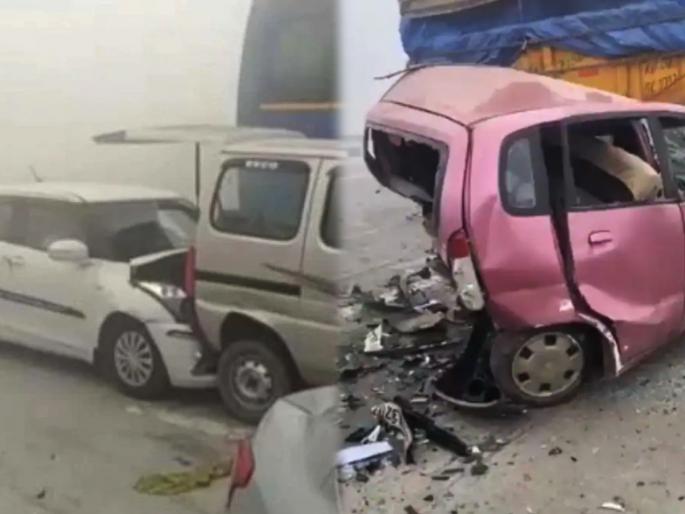 baghpat accident due to dense fog at eastern peripheral expressway | भयंकर! दाट धुक्यामुळे ईस्टर्न पेरिफेरल एक्सप्रेस-वेवर मोठा अपघात, तब्बल 18 गाड्या एकमेकांवर आदळल्या baghpat accident due to dense fog at eastern peripheral expressway | भयंकर! दाट धुक्यामुळे ईस्टर्न पेरिफेरल एक्सप्रेस-वेवर मोठा अपघात, तब्बल 18 गाड्या एकमेकांवर आदळल्या