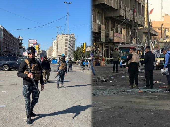 Twin Suicide Bombings Kill 20, Injure 40 In Baghdad Market | बगदादमध्ये मोठा आत्मघातकी हल्ला; 20 जणांचा मृत्यू, 40 जण जखमी  Twin Suicide Bombings Kill 20, Injure 40 In Baghdad Market | बगदादमध्ये मोठा आत्मघातकी हल्ला; 20 जणांचा मृत्यू, 40 जण जखमी