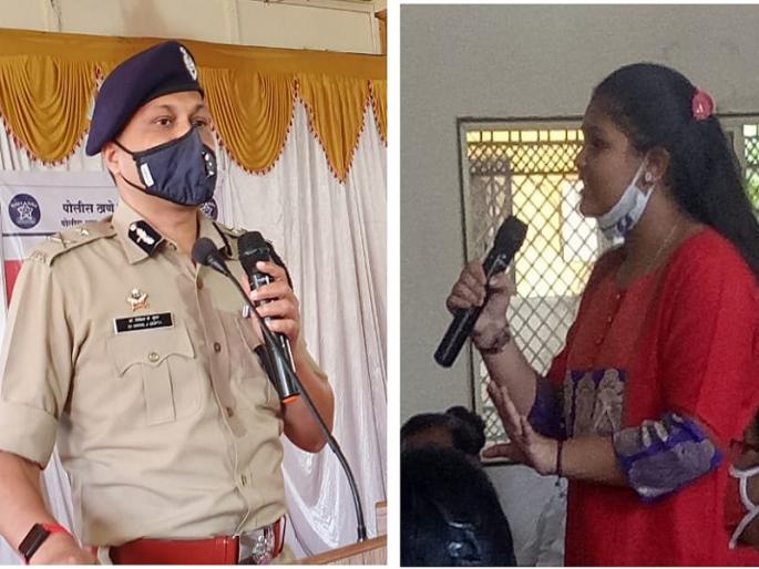 Why do people standing in front of beer bars look us in the face? Eighth standard girl's question to the Commissioner of Police | बीअर बारसमोर उभे लोक आमच्या तोंडाकडे का पाहतात? आठवीतील मुलीचा पोलीस आयुक्तांना सवाल Why do people standing in front of beer bars look us in the face? Eighth standard girl's question to the Commissioner of Police | बीअर बारसमोर उभे लोक आमच्या तोंडाकडे का पाहतात? आठवीतील मुलीचा पोलीस आयुक्तांना सवाल