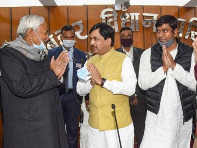 Finally, Nitish Kumar's cabinet was expanded, 17 people including Shahnawaz Hussain were sworn in as ministers | अखेर नितीश कुमारांच्या मंत्रिमंडळाचा झाला विस्तार, शाहनवाज हुसेन यांच्यासह या १७ जणांनी घेतली मंत्रिपदाची शपथ