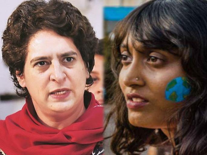priyanka gandhi tweet on disha ravi arrest toolkit case climate change activist | "एका निशस्त्र तरुणीला बंदुकीवाले घाबरले", दिशाच्या अटकेवर प्रियंका गांधी कडाडल्या priyanka gandhi tweet on disha ravi arrest toolkit case climate change activist | "एका निशस्त्र तरुणीला बंदुकीवाले घाबरले", दिशाच्या अटकेवर प्रियंका गांधी कडाडल्या