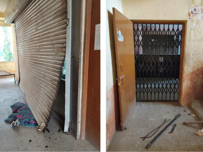 The thief entered the bank building from a tree, broke the shutter but returned empty handed | चोरटे झाडावरून बँकेच्या इमारतीवर, शटर तोडून प्रवेशही केला मात्र रिकाम्या हाताने परतले The thief entered the bank building from a tree, broke the shutter but returned empty handed | चोरटे झाडावरून बँकेच्या इमारतीवर, शटर तोडून प्रवेशही केला मात्र रिकाम्या हाताने परतले