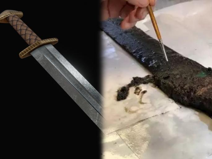 Archaeology news ornate prehistoric bronze sword excavated in denmark | Bronze sword excavated : शेतात सापडली ३००० वर्ष जुनी कांस्याची तलवार; अवस्था पाहून पुरात्व विभागही झाला चकीत.... Archaeology news ornate prehistoric bronze sword excavated in denmark | Bronze sword excavated : शेतात सापडली ३००० वर्ष जुनी कांस्याची तलवार; अवस्था पाहून पुरात्व विभागही झाला चकीत....