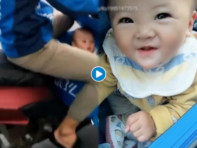 Heartwarming courier guy carries daughter inside delivery box to take care of her while working | Courier guy carries daughter : 'बाप' फोटो! लेकीला सांभाळायला कोणीच नाही; म्हणून स्वतःसोबत बॉक्समध्ये घेऊन फिरतोय डिलिव्हरी बॉय  Heartwarming courier guy carries daughter inside delivery box to take care of her while working | Courier guy carries daughter : 'बाप' फोटो! लेकीला सांभाळायला कोणीच नाही; म्हणून स्वतःसोबत बॉक्समध्ये घेऊन फिरतोय डिलिव्हरी बॉय