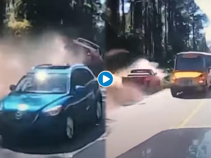 Dangerous overtaking : Viral video usa florida dangerous overtaking maneuver sends pickup into ditch | Dangerous overtaking : भयंकर! हायवेवर ओव्हरटेक करण्याच्या नादात ट्रकला धडकला अन् मग..., पाहा थरारक व्हिडीओ Dangerous overtaking : Viral video usa florida dangerous overtaking maneuver sends pickup into ditch | Dangerous overtaking : भयंकर! हायवेवर ओव्हरटेक करण्याच्या नादात ट्रकला धडकला अन् मग..., पाहा थरारक व्हिडीओ