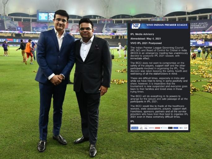 IPL 2021 : Time for players to go back to their families. BCCI will arrange secure and safe passage for their returns | IPL 2021, BCCI Official Statement : आयपीएलमधील सर्व खेळाडूंना घरी परतण्याची BCCIनं दिली परवानगी, आता पुढे काय?