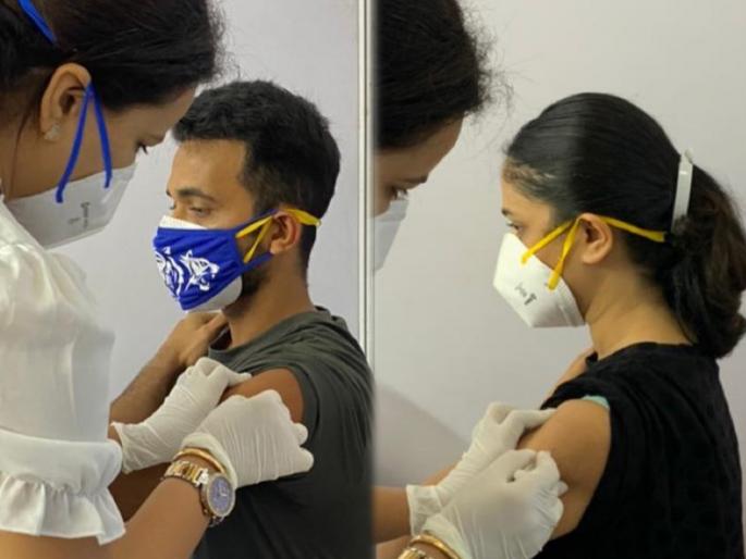Ajinkya Rahane got first dose of the vaccine today, urge everyone to register and get yourself vaccinated, if you’r eligible | Ajinkya Rahane : अजिंक्य रहाणेनं पत्नीसह घेतला कोरोना लसीचा पहिला डोस; इतरांनाही केलं आवाहन! 