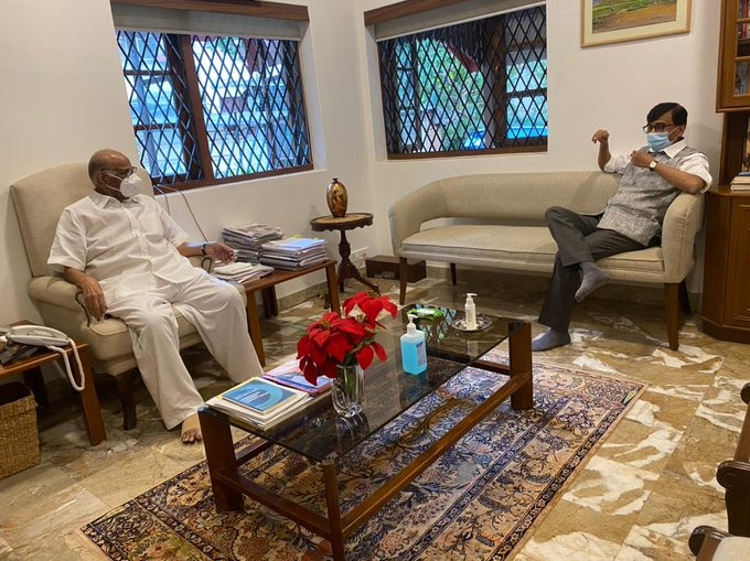 Sanjay Raut met Sharad Pawar; said, " I can surely say “Determination - thy name is Sharad Pawar" | संजय राऊत यांनी घेतली शरद पवारांची भेट, म्हणाले, “मी निश्चितपणे सांगू शकतो की…” Sanjay Raut met Sharad Pawar; said, " I can surely say “Determination - thy name is Sharad Pawar" | संजय राऊत यांनी घेतली शरद पवारांची भेट, म्हणाले, “मी निश्चितपणे सांगू शकतो की…”