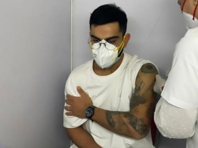 India skipper Virat Kohli receives first dose of COVID-19 vaccine, appeal all to vaccinate as soon as you can  | Virat Kohli has vaccinated : शक्य तितक्या लवकर कोरोना लस घ्या; विराट कोहलीचं लस घेतल्यानंतर आवाहन 