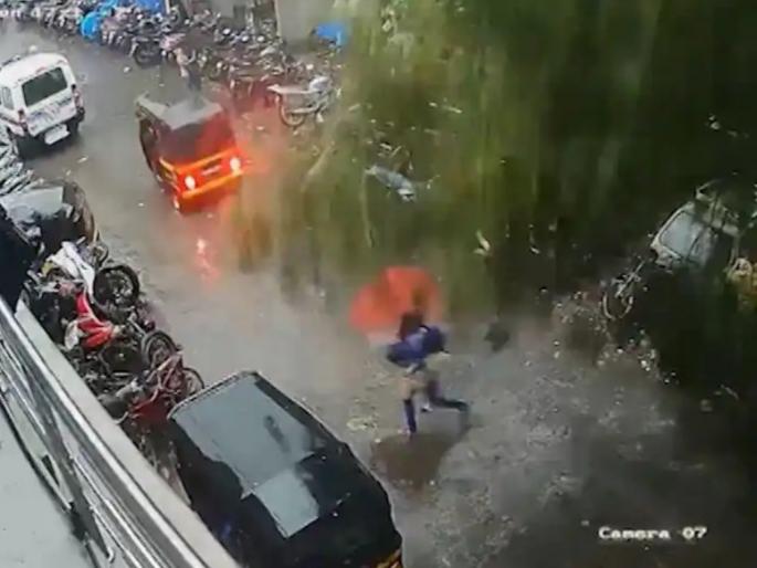 A heartbreaking! At Vikhroli tree fell, fortunately the woman survived | Video : काळजाचा ठोका चुकवणारी घटना! विक्रोळीत झाड कोसळलं, सुदैवाने महिला थोडक्यात बचावली A heartbreaking! At Vikhroli tree fell, fortunately the woman survived | Video : काळजाचा ठोका चुकवणारी घटना! विक्रोळीत झाड कोसळलं, सुदैवाने महिला थोडक्यात बचावली