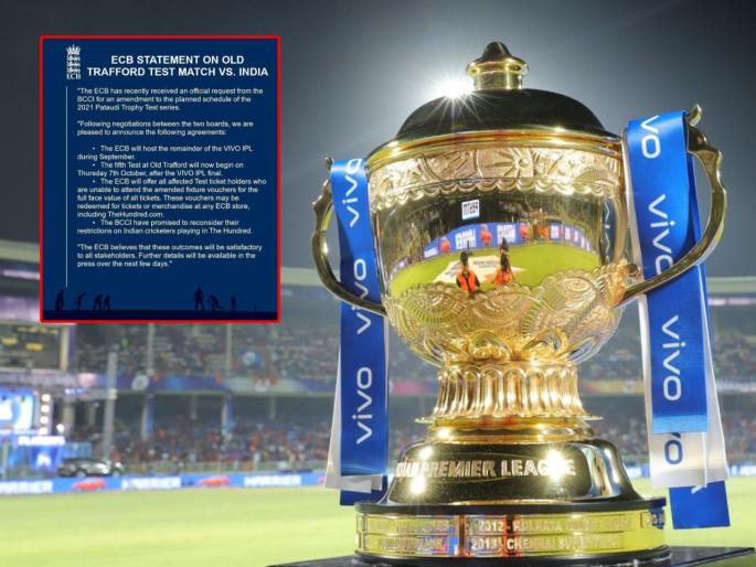 Fact Check : ECB will host the remainder of the IPL 2021 During September?  | Fact Check : आयपीएल २०२१च्या उर्वरित सामन्यांचे आयोजन इंग्लंडमध्येच; ECB चं स्टेटमेंट व्हायरल? 