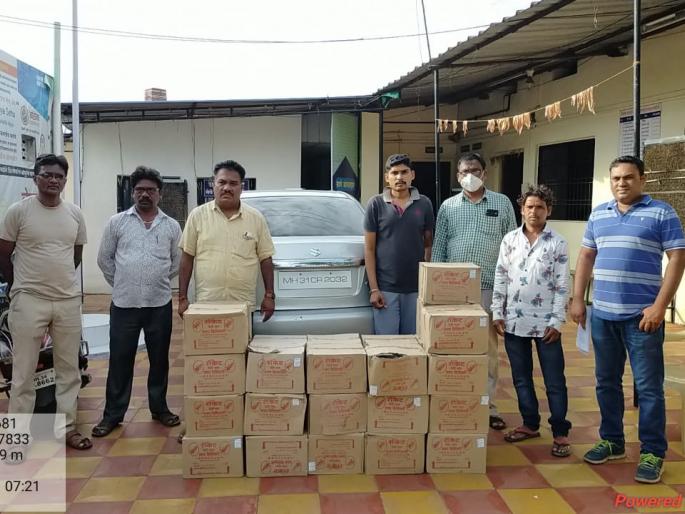 Confiscated liquor stocks of liquor by cinestyle chase; Padoli police action | सिनेस्टाइल पाठलाग करून दारूसाठा जप्त; पडोली पोलिसांची कारवाई