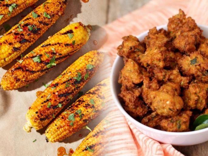Corn recipes : Enjoy the rainy season with crispy corn pakoda and kabab try this recipe | मक्याची कुरकुरीत भजी अन् पॅटिस पावसाळ्यात नक्की ट्राय करा; खाणारेही म्हणतील वाह, क्या बात है...
