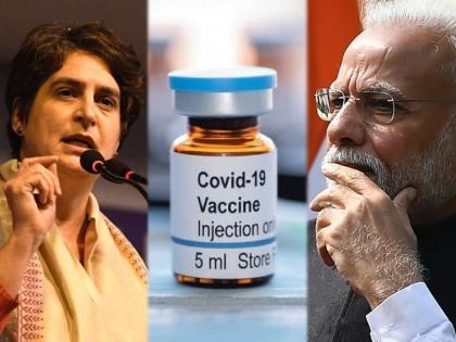 Congress Priyanka Gandhi Slams Modi Govt Over Corona Vaccine | "मोदींनी स्वत:ची पाठ थोपटून घेतली अन् दुसऱ्याच दिवशी लसीकरणामध्ये 40 टक्क्यांची घट झाली" Congress Priyanka Gandhi Slams Modi Govt Over Corona Vaccine | "मोदींनी स्वत:ची पाठ थोपटून घेतली अन् दुसऱ्याच दिवशी लसीकरणामध्ये 40 टक्क्यांची घट झाली"