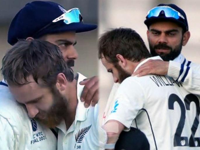 Kane Williamson reveals why he rested his head on Virat Kohli's shoulder after winning WTC | WTC जिंकल्यानंतर विराट कोहलीच्या खांद्यावर का टेकलं डोकं?; केन विलियम्सनच्या उत्तरानं जिंकली मनं! 