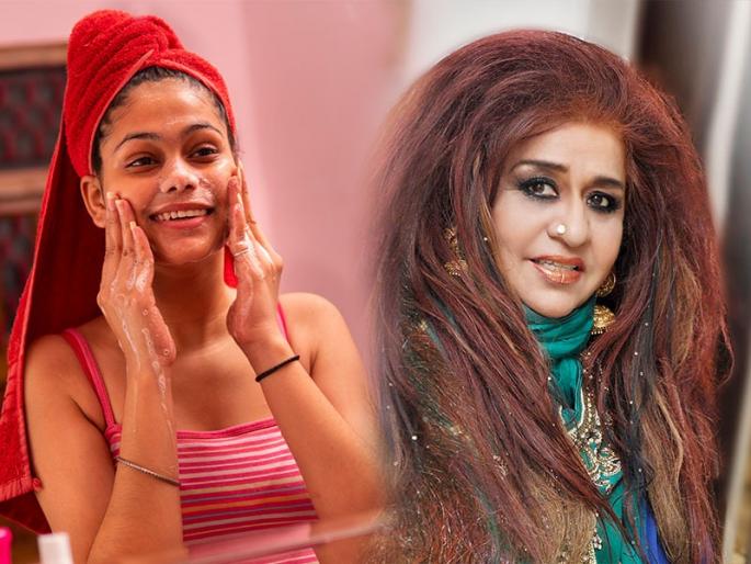 Shahnaz Husain Tips : Shahnaz husain tips on washing face according to skin type | Shahnaz Husain Tips:  ग्लोईंग, सॉफ्ट त्वचेसाठी चेहरा धुण्याची योग्य पद्धत कोणती? शहनाज हुसैन यांच्या खास टिप्स