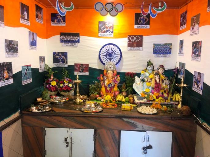 tokyo olympic games decoration in dombivli temple | डोंबिवलीमधील "या" मंदिराची सर्वत्र चर्चा; "हे" आहे नेमकं कारण tokyo olympic games decoration in dombivli temple | डोंबिवलीमधील "या" मंदिराची सर्वत्र चर्चा; "हे" आहे नेमकं कारण