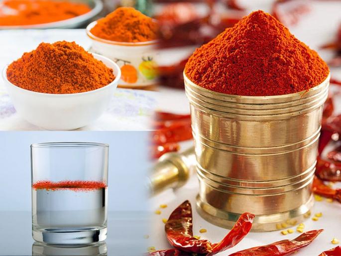 Fake red chilli : Adulteration of wood powder with red chilli powder can be identified by which method | Fake red chilli : तुम्हीसुद्धा भेसळयुक्त चटण्या, मसाले खाताय का? FSSAI च्या ट्रिकनं ४१ सेकंदात ओळखा बनावट मसाले 
