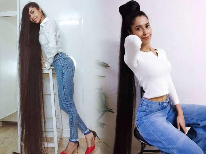 Girl with longest hair : Akanksha yadav holds limca book of records title for her longest hair | Girl with longest hair : बाबौ! तरूणीचे ९ फूट १० इंच केस पाहून तुमच्याही भुवया उंचावतील; 'लांब केसाचं सिक्रेट' आहे तरी काय?