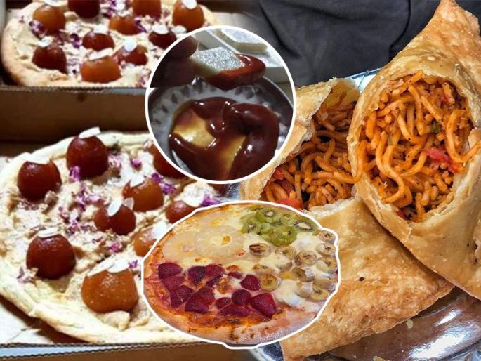 Food Combinations worst food : Viral Food Combinations worst food disaster ever and twitterati agree | Food Combinations: अरे आवरा यांना! पिझ्झा पुरणपोळी, न्यूडल्स समोसा, भलतेच अतरंगी खाद्यप्रयोग; पाहा व्हायरल व्हिडीओ