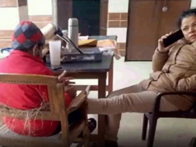 Feet pressed on duty of lady police inspector, action taken that will not be forgotten | महिला इन्स्पेक्टरची दादागिरी! ऑन ड्यूटी दाबून घेतले पाय, अशी कारवाई झाली की जन्माची अद्दल घडली Feet pressed on duty of lady police inspector, action taken that will not be forgotten | महिला इन्स्पेक्टरची दादागिरी! ऑन ड्यूटी दाबून घेतले पाय, अशी कारवाई झाली की जन्माची अद्दल घडली