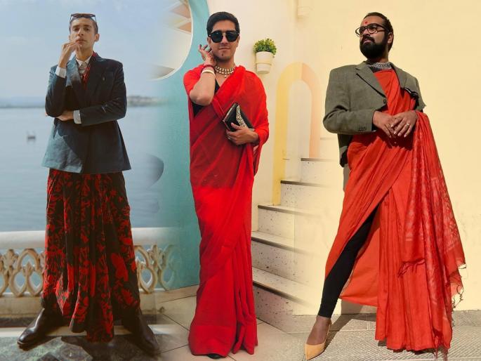 #Breakthebias: Men's skill in wearing saari; Giving Tips about how to wear saari! So how can a saari be exclusively for women? | #Breakthebias : साडी नेसण्याच्या कलेत तरबेज असलेले तरुण; देतात इन्स्टाग्रामवर टिप्स! साडी फक्त महिलांची मक्तेदारी कशी?