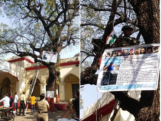 The ex-soldier climbed the tree with the tricolor flag in his hand in Beed Collector Office | असे काय झाले की तिरंगा हातात घेऊन आंदोलक माजी सैनिक चढला झाडावर ? The ex-soldier climbed the tree with the tricolor flag in his hand in Beed Collector Office | असे काय झाले की तिरंगा हातात घेऊन आंदोलक माजी सैनिक चढला झाडावर ?