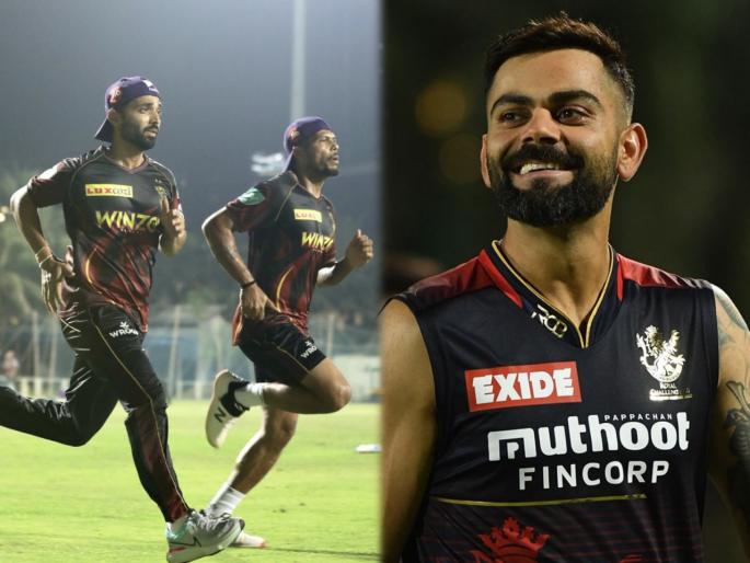 IPL 2022 T20 Match RCB vs KKR Live Score card Updates : Royal Challengers Bangalore won the toss and elected to field, know playing XI  | IPL 2022 RCB vs KKR Live : नाणेफेकीचा कौल RCBच्या बाजूने लागला; फॅफ ड्यू प्लेसिसला रोखण्यासाठी KKRने भारी गोलंदाज उतरवला