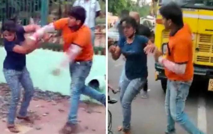 Video: Food delivery boy intervenes in lovers’ spat, thrashes girl for abusing boyfriend | Video : प्रेयसी, प्रियकराच्या भांडणात पडला डिलिव्हरी बॉय अन्...