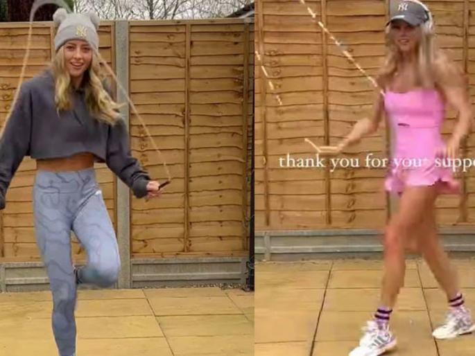 woman lauren flyman earns lakhs just by jumping rope quitting her job videos | ऐकावं ते नवलंच! फक्त दोरीउड्या मारून तरुणी कमावते लाखो रुपये; Video तुफान व्हायरल