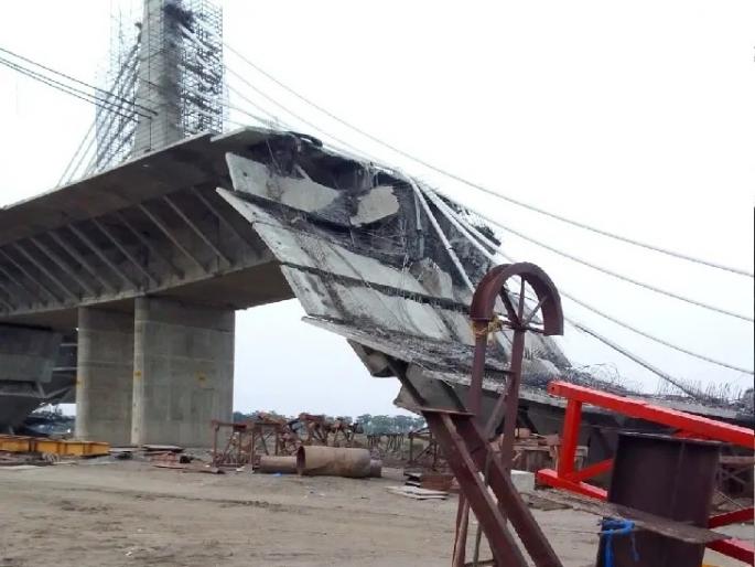 Bridge Collapse Bihar: The bridge was built at a cost of Rs. 1710 crores | १७१० कोटी रुपये खर्चून पुल बांधला, वादळ-पावसात हवेत उडाला, धक्कादायक प्रकार समोर आला Bridge Collapse Bihar: The bridge was built at a cost of Rs. 1710 crores | १७१० कोटी रुपये खर्चून पुल बांधला, वादळ-पावसात हवेत उडाला, धक्कादायक प्रकार समोर आला