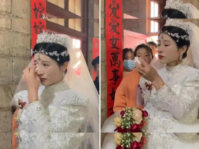 bridge breakdown in marriage admits does not love groom video viral | "नवरदेवावर प्रेमच नाही"; ढसाढसा रडत नववधूने सांगितलं लग्न करण्यामागचं नेमकं कारण bridge breakdown in marriage admits does not love groom video viral | "नवरदेवावर प्रेमच नाही"; ढसाढसा रडत नववधूने सांगितलं लग्न करण्यामागचं नेमकं कारण