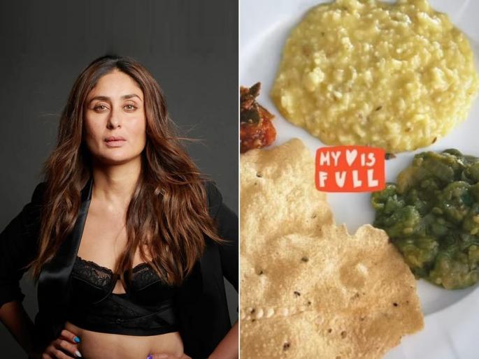 Foodie Kareena Kapoor feasts on papad, achar, khichdi; shares pic of her desi Makar Sankranti meal: 'My heart is full' | फिटनेसप्रेमी करीना कपूरनेही संक्रांतीला मारला खिचडी आणि भोगीच्या भाजीवर ताव, म्हणाली मन भरलं पण..  
