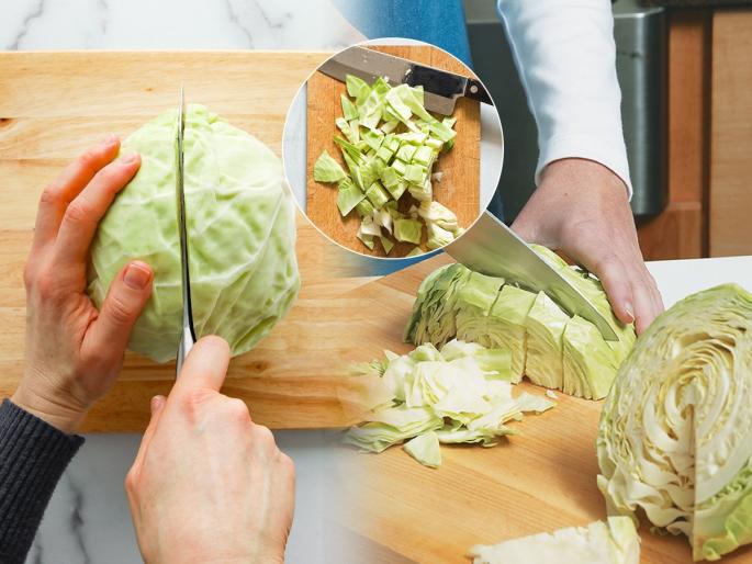 How to Shred Cabbage 3 Easy Ways | कोबीचा मोठा गड्डा चिरा भराभरा, ३ सोप्या पद्धती- ५ मिनिटांत चिरा एकसारखा कोबी