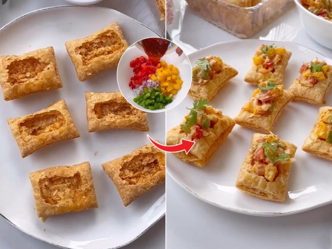 How to make Masala Stuffed Khari Recipe | फक्त १० मिनिटात तयार होते स्टफ खारी, नेहमीच्या खारीला द्या एक चविष्ट ट्विस्ट..