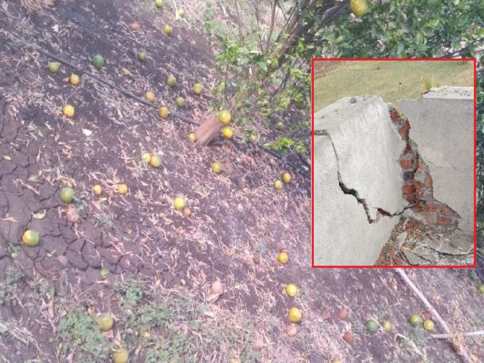 Ashti taluk hit by unseasonal rain; Lightning struck the house, huge damage to fruits farm | आष्टी तालुक्यास अवकाळी पावसाचा तडाखा; घरावर वीज कोसळली, फळबागांचे मोठे नुकसान Ashti taluk hit by unseasonal rain; Lightning struck the house, huge damage to fruits farm | आष्टी तालुक्यास अवकाळी पावसाचा तडाखा; घरावर वीज कोसळली, फळबागांचे मोठे नुकसान