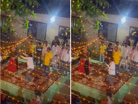 Congress leader squandered money on dancing woman; Video of raining notes viral | नाचणाऱ्या महिलेवर काँग्रेस नेत्याने केली पैशांची उधळण; नोटांचा वर्षाव करतानाचा Video व्हायरल Congress leader squandered money on dancing woman; Video of raining notes viral | नाचणाऱ्या महिलेवर काँग्रेस नेत्याने केली पैशांची उधळण; नोटांचा वर्षाव करतानाचा Video व्हायरल