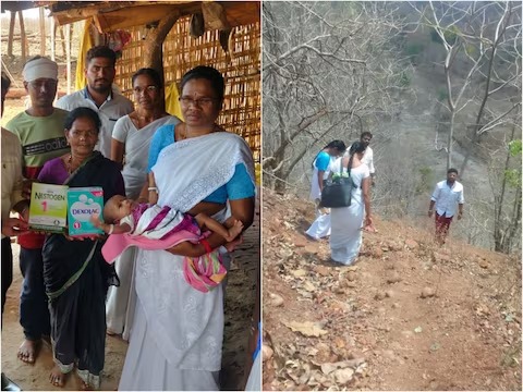 telangana adilabad man walked 10 km for milk for baby girl minister help | बापमाणूस! नवजात बाळाच्या आईचा मृत्यू, मिळालं नाही दूध; वडिलांनी केली 10 किमी पायपीट telangana adilabad man walked 10 km for milk for baby girl minister help | बापमाणूस! नवजात बाळाच्या आईचा मृत्यू, मिळालं नाही दूध; वडिलांनी केली 10 किमी पायपीट