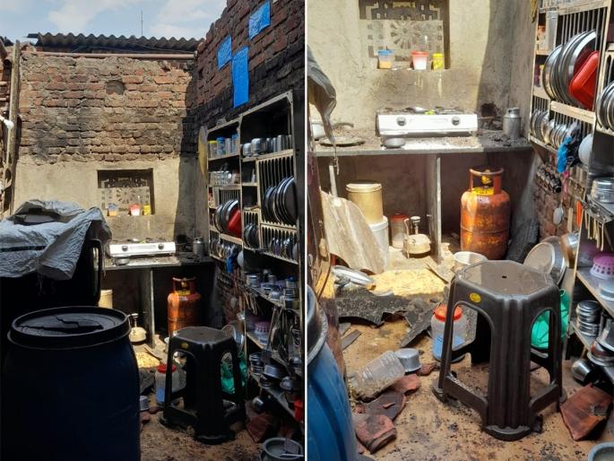 Houses were damaged due to stormy winds in Padgha in Bhiwandi | भिवंडीतील पडघ्यात वादळ वाऱ्याने घरांचे झाले नुकसान Houses were damaged due to stormy winds in Padgha in Bhiwandi | भिवंडीतील पडघ्यात वादळ वाऱ्याने घरांचे झाले नुकसान