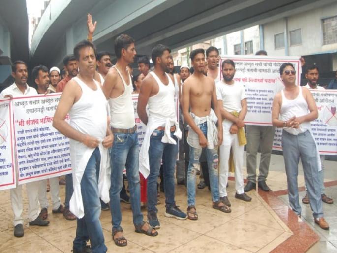 'Land-grabbing minister Abdul Sattars should resign'; Aggressive movement of farmers in Kranti Chowk | 'जमिनी हडपणाऱ्या सत्तारांनी राजीनामा द्यावा'; क्रांतीचौकात शेतकऱ्यांचे आक्रमक आंदोलन