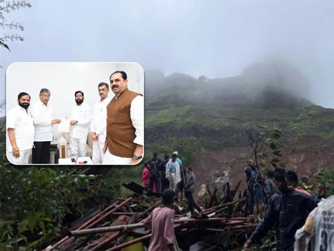 Chandrakant Patil's initiative for Irshalwadi; 11 lakh aid check handed over to the Chief Minister | इर्शाळवाडीसाठी चंद्रकांत पाटलांचा पुढाकार; मुख्यमंत्र्यांकडे 11 लाखांचा मदतीचा धनादेश सुपूर्द Chandrakant Patil's initiative for Irshalwadi; 11 lakh aid check handed over to the Chief Minister | इर्शाळवाडीसाठी चंद्रकांत पाटलांचा पुढाकार; मुख्यमंत्र्यांकडे 11 लाखांचा मदतीचा धनादेश सुपूर्द