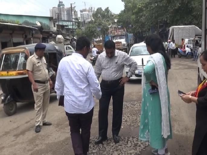 Inspection of Ulhasnagar Shantinagar to Dolphin Road by Commissioner | उल्हासनगर शांतीनगर ते डॉल्फिन रस्त्याची आयुक्ताकडून पाहणी